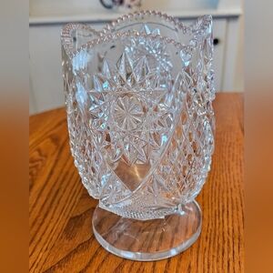 Vintage Clear Pressed Glass Vase